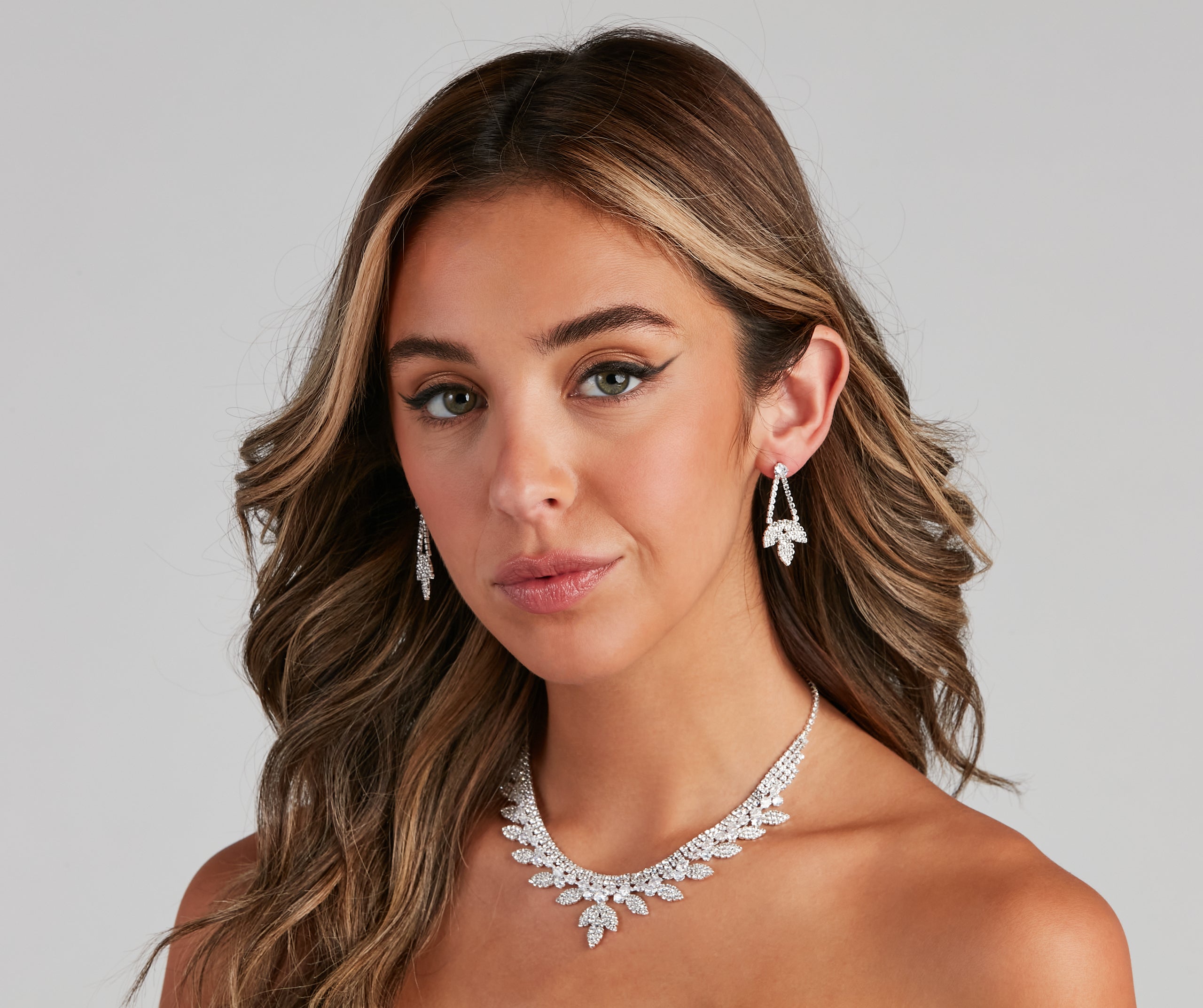 Lady Of The Night CZ Necklace Set