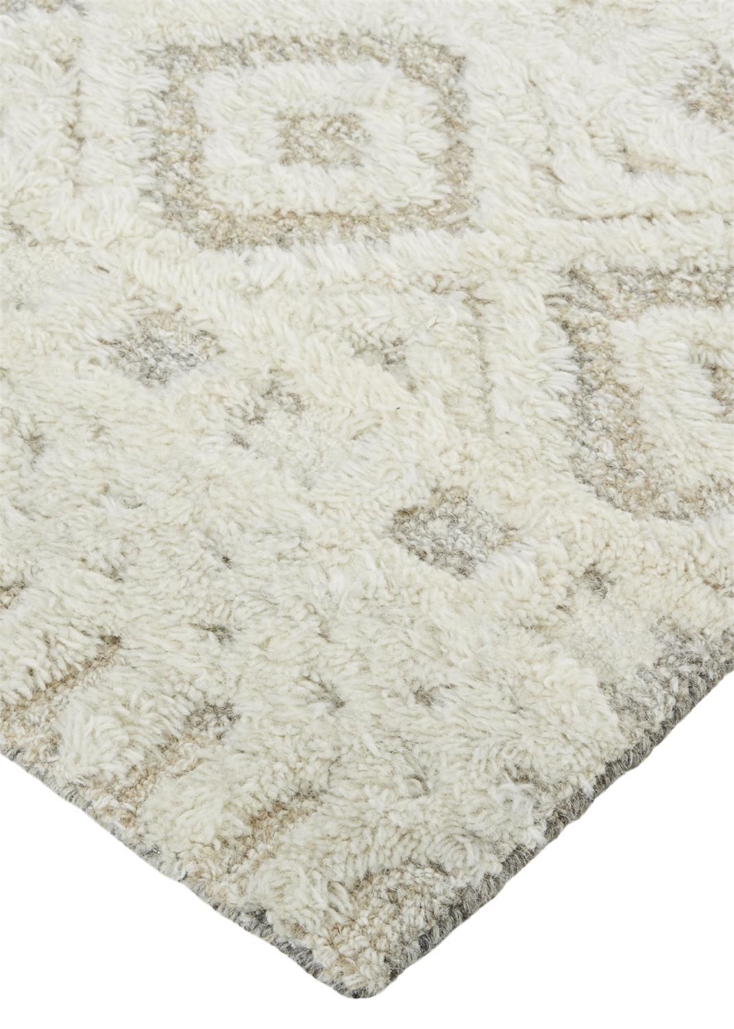 Elika Hand Tufted Ivory and Tan Rug by BD Fine