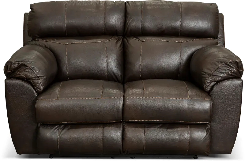 Costa Brown Leather Lay-Flat Power Reclining Loveseat