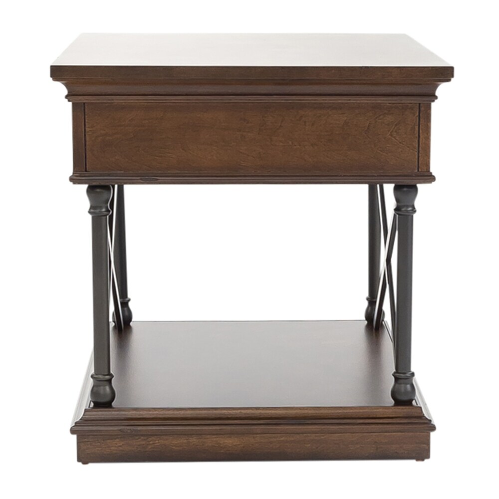 Tribeca Cordovian Brown Drawer End Table