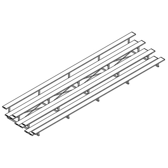 Jaypro BLDP 427AL Bleacher   27' (4 Row   Double F...