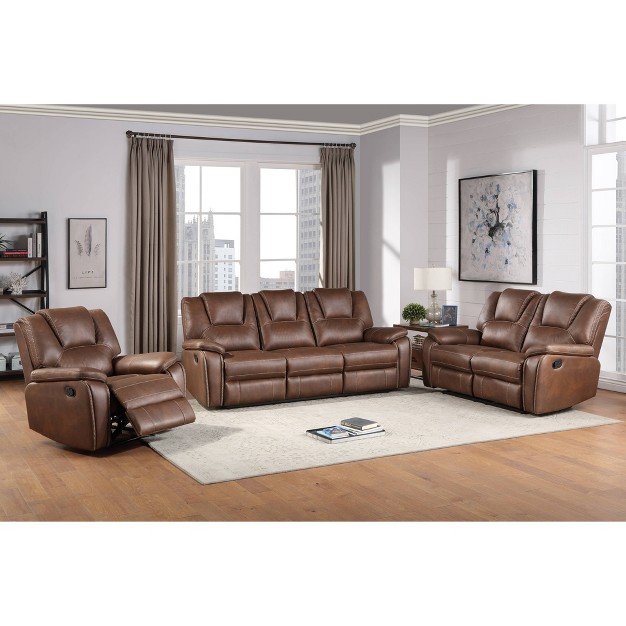 Katrine Reclining Sofa Loveseat And Chair Set Brown Steve Silver Co