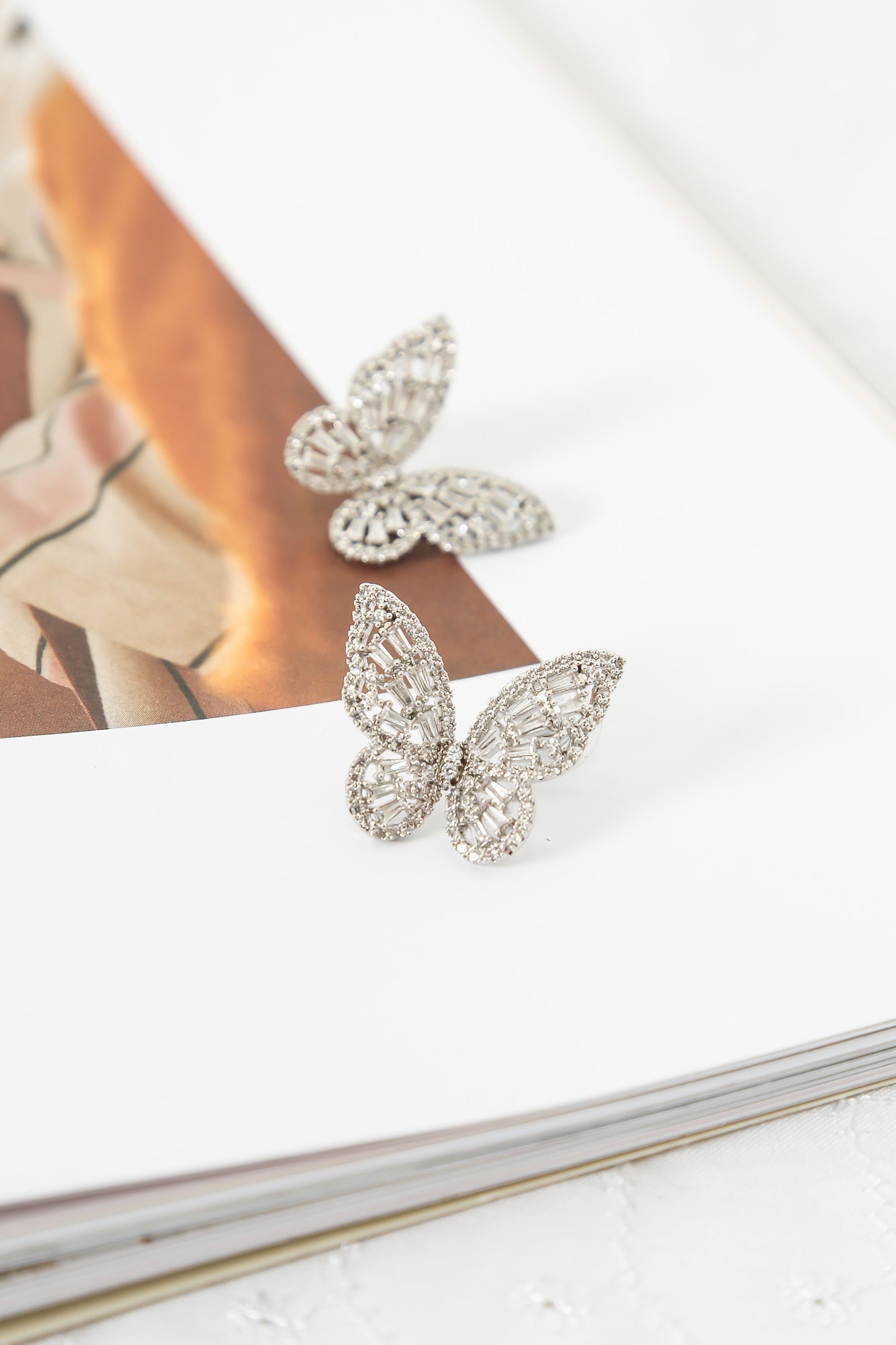 Live The Afterglow Butterfly Earrings Silver