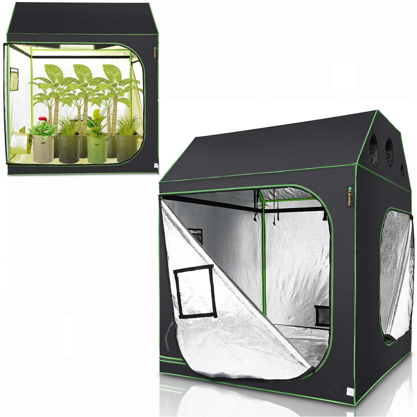 LAGarden 5x5 Grow Tent Roof Cube Hydro Grow Room 60x60x70