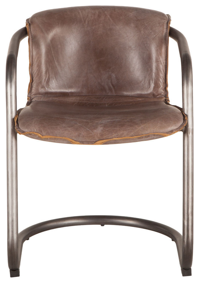 The Frisco Dining Chair  Leather  Set of 2   Industrial   Dining Chairs   by World Interiors  Houzz