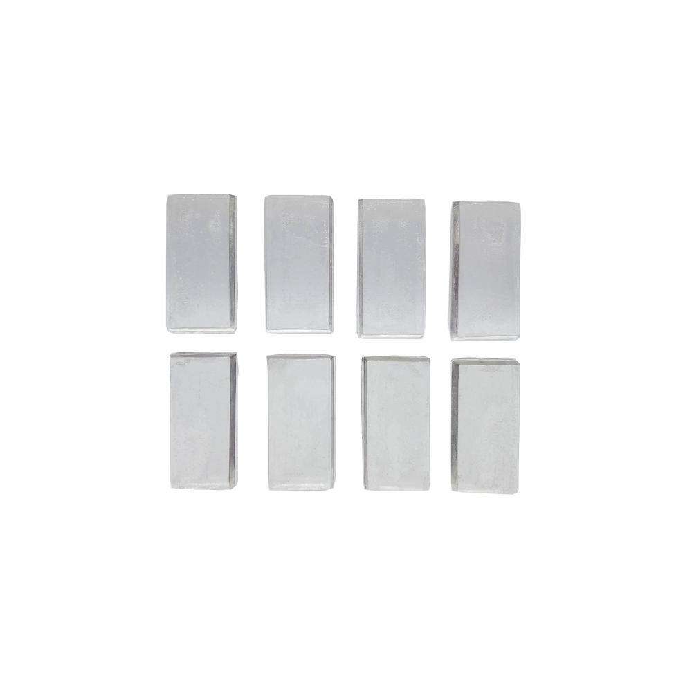 Everbilt 12 in. x 1 in. Clear Soft Rubber Like Plastic Self-Adhesive Rectangular Bumpers (8-Pack) 49963