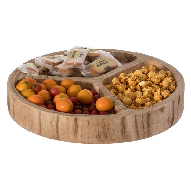 Vintiquewise 3 Sectional Round Snack Tray For Dining Table And Kitchen Decoration