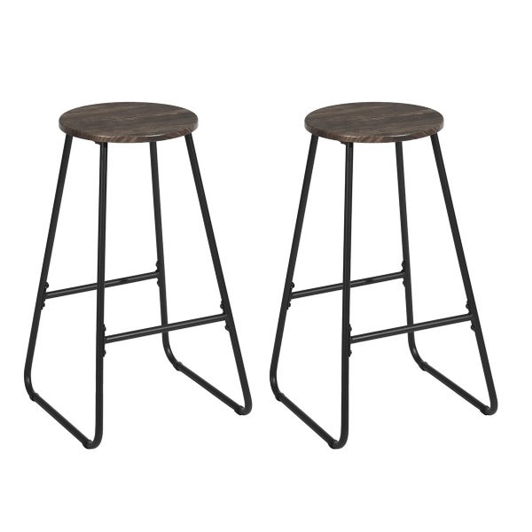 Armless Counter Stools MDF Seat with Metal Legs