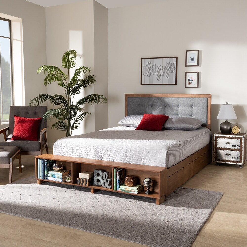 Cosma Modern Transitional Wood 4 Drawer Platform Storage Bed