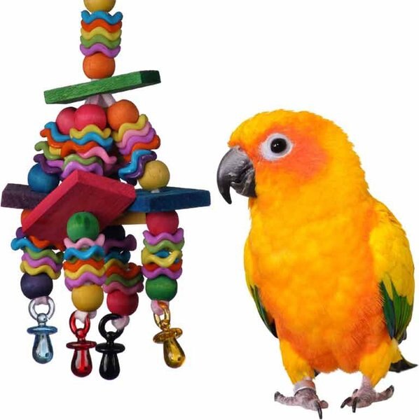 Super Bird Creations Wiggles and Wafers Bird Toy， Medium