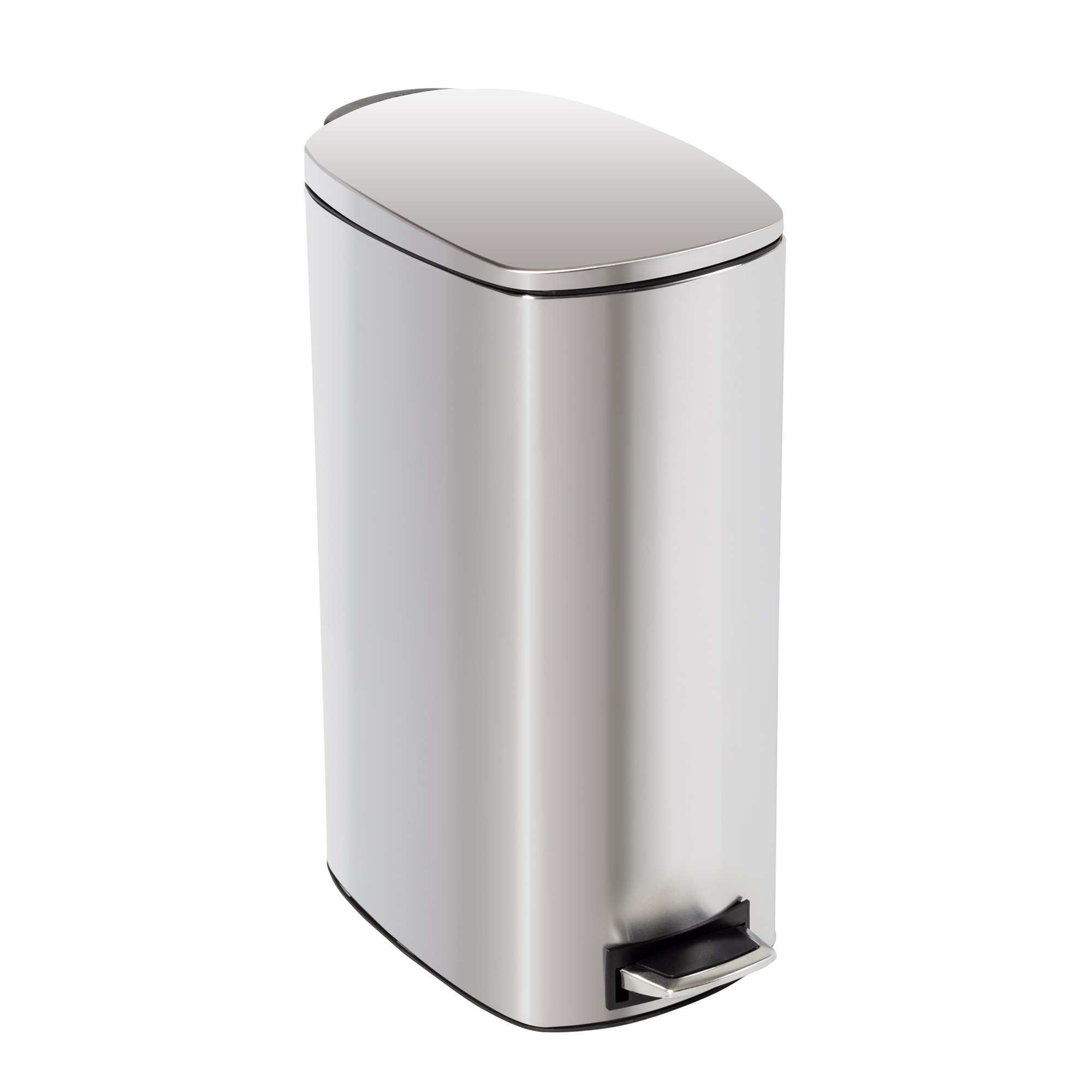 Honey-Can-Do 10.6 gal Slim Stainless Steel Step On Kitchen Trash Can (TRS-09333)