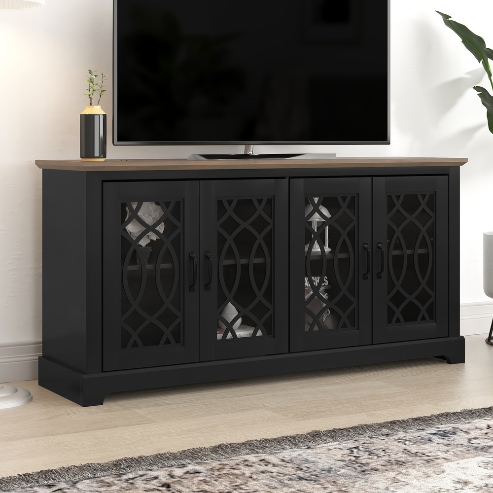 GALANO Raccon 59.1 in. Oak TV Stand for TVs up to 65 in.   59.1\