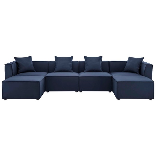 Saybrook Outdoor Patio Upholstered 6Piece Sectional Sofa