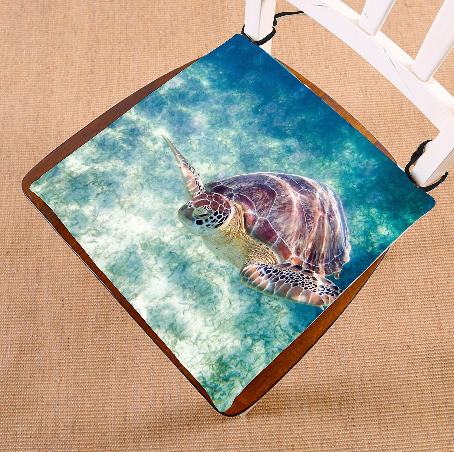 Animal Chair Pad， Sea Turtle On A Beach In The Riviera Maya Seat Cushion Chair Cushion Floor Cushion 50x50 Cm