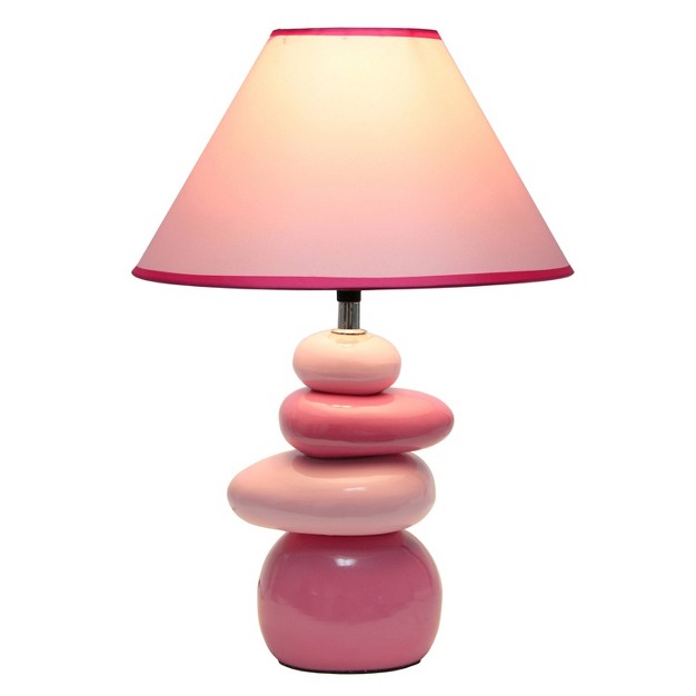 Contemporary Ceramic Stacking Stones Table Desk Lamp Pink Creekwood Home