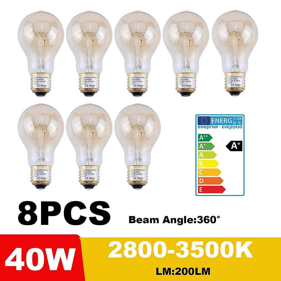 8pcs E27 40w A19 T Shape Lamp Bulb ment Light Bulb Ac220-240v 2800-3500k