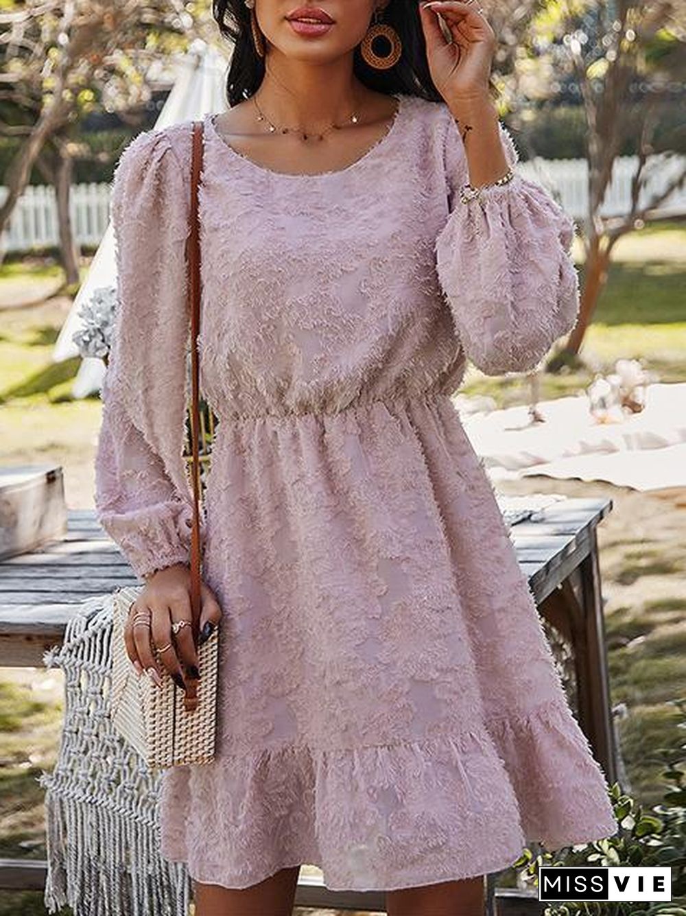 Round Neck Thick Long Sleeve Dress