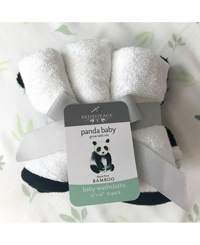 BedVoyage Panda Baby Viscose from Bamboo Baby Washcloth 6pk