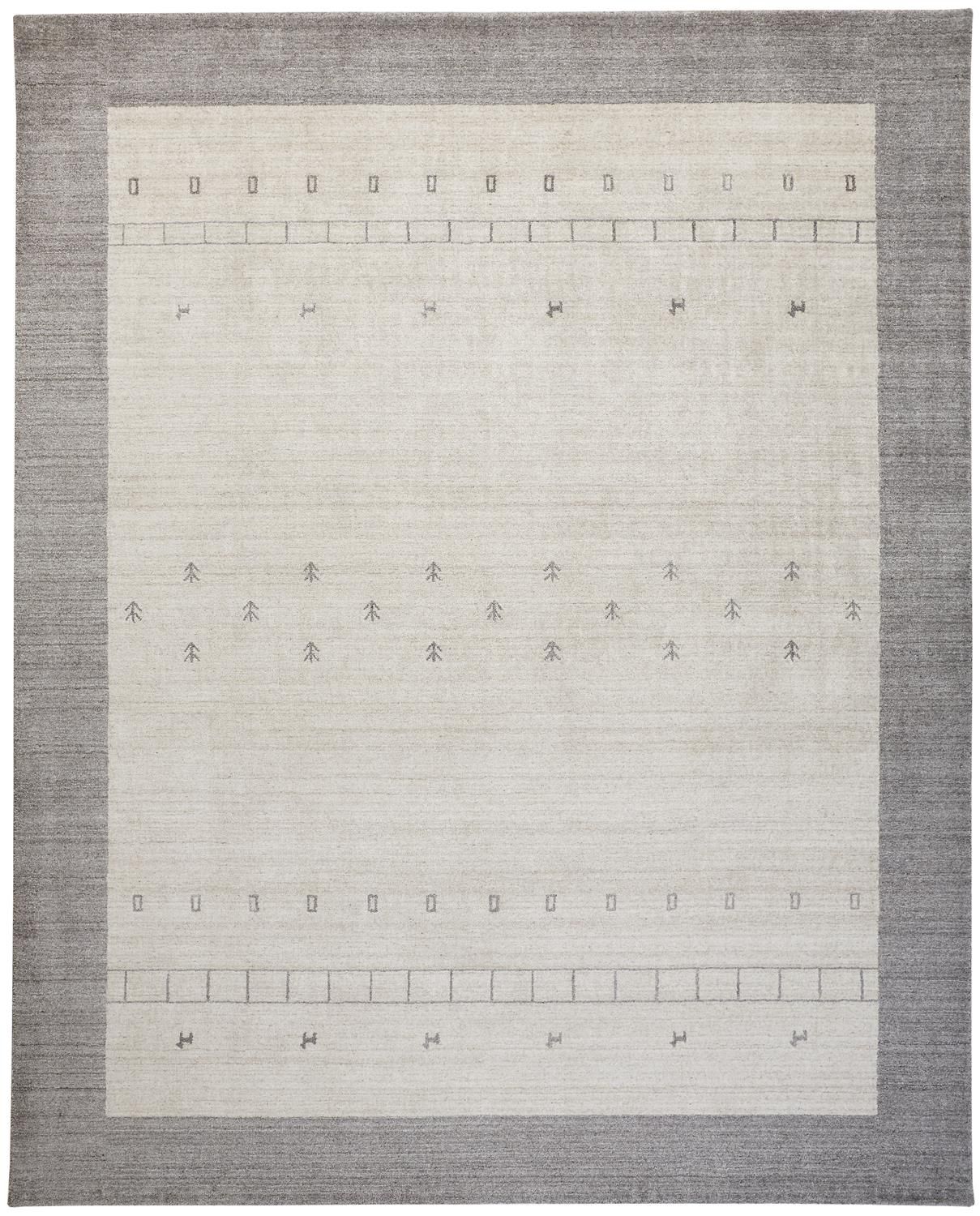 Yurie Hand Knotted Beige and Gray Rug by BD Fine