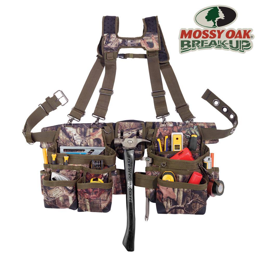 BUCKET BOSS Mossy Oak Break Up Infinity Camo Adjustable Tool Belt with Suspenders 85035