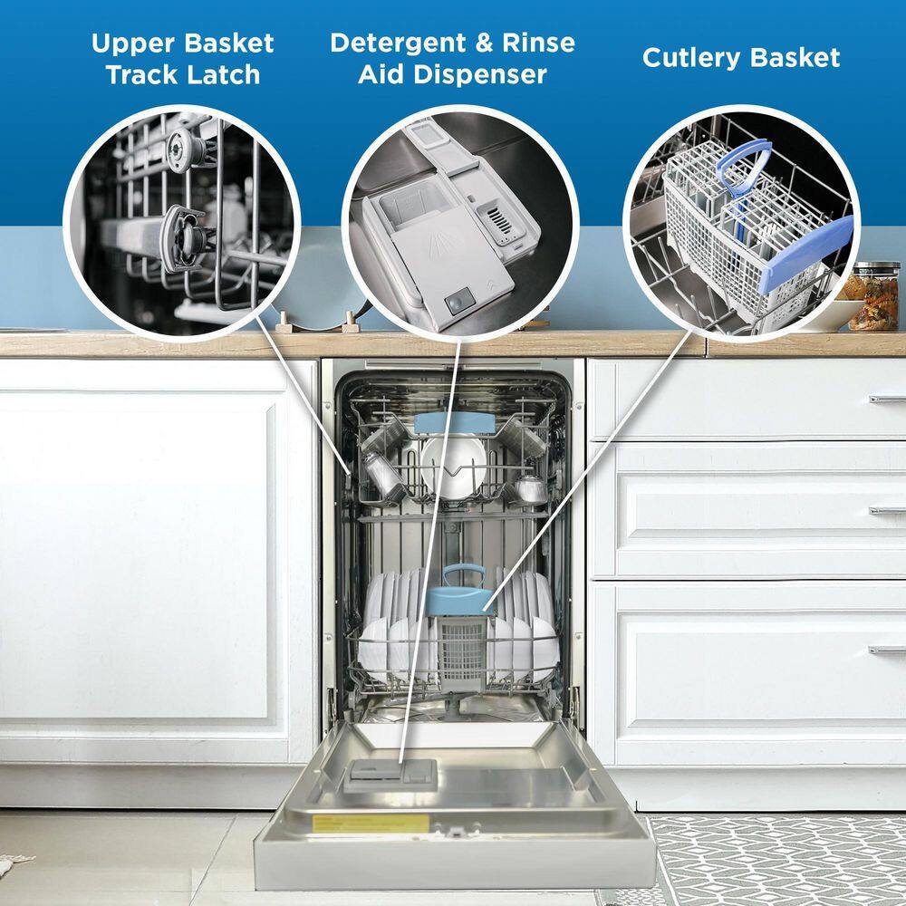 Danby 18 in. Front Control Built-in Dishwasher in White 51 DB DDW18D1EW