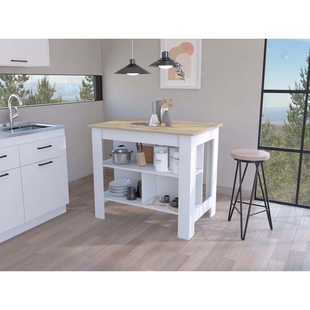 FM Furniture Brooklyn Antibacterial Surface Kitchen Island