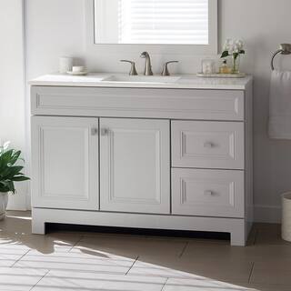 Home Decorators Collection Sedgewood 48.5 in. W Configurable Bath Vanity in Dove Gray with Solid Surface Top in Arctic with White Sink PPLNKDVR48D