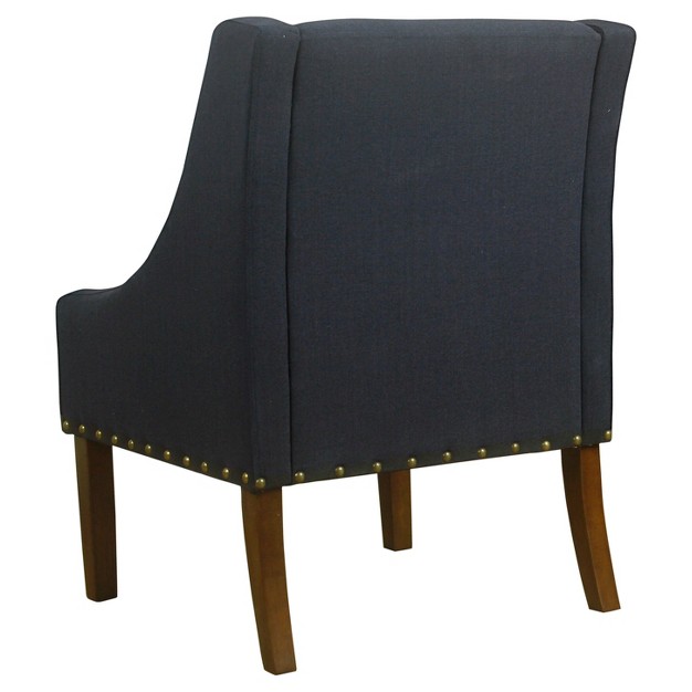 Modern Swoop Accent Chair With Nailhead Trim Homepop