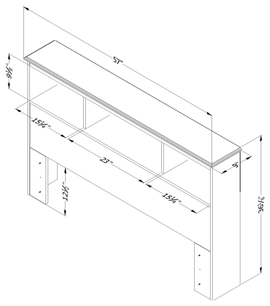 South Shore Crystal Full Bookcase Headboard  54  x27 x27  Pure White   Contemporary   Headboards   by South Shore Furniture  Houzz