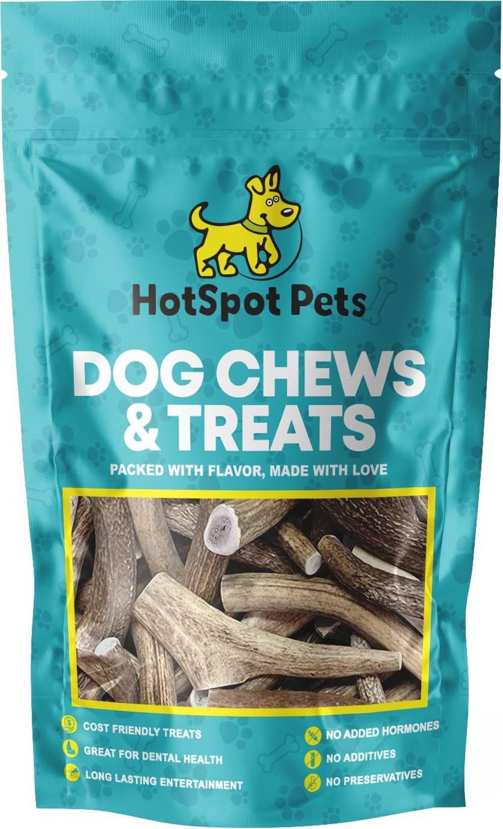 HOTSPOT PETS 7-10-inch All Natural Large Whole Deer Antler Chews Dog Treats