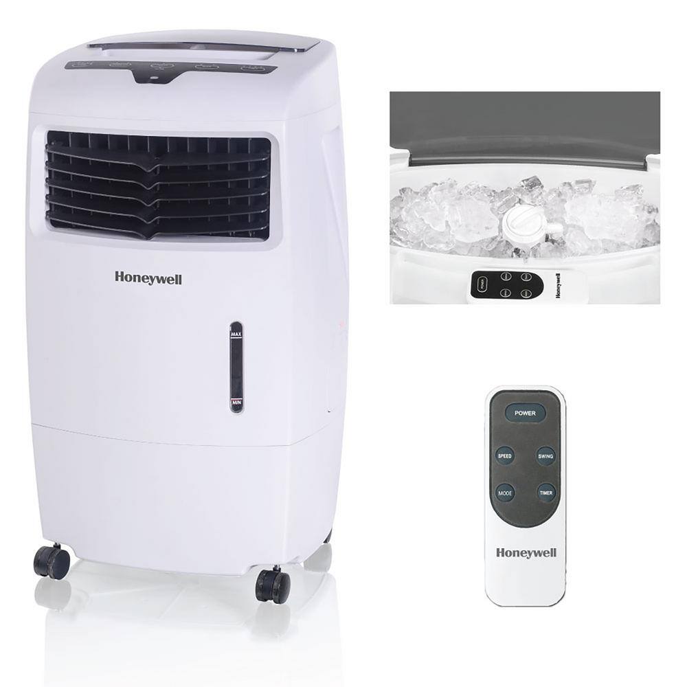 Honeywell 500 CFM 4-Speed Indoor Portable Evaporative Air Cooler (Swamp Cooler) with Remote Control for 300 sq. ft. CL25AE