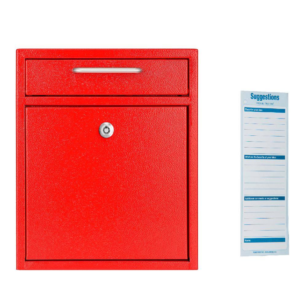 AdirOffice Medium Ultimate Red Wall Mounted Mail Box Mailbox 631-05-RED-PKG