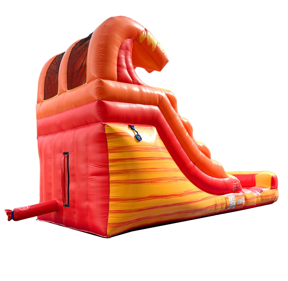 Pogo Bounce House Crossover Kids Inflatable Water Slide, Fire Marble with Blower, 12 ft