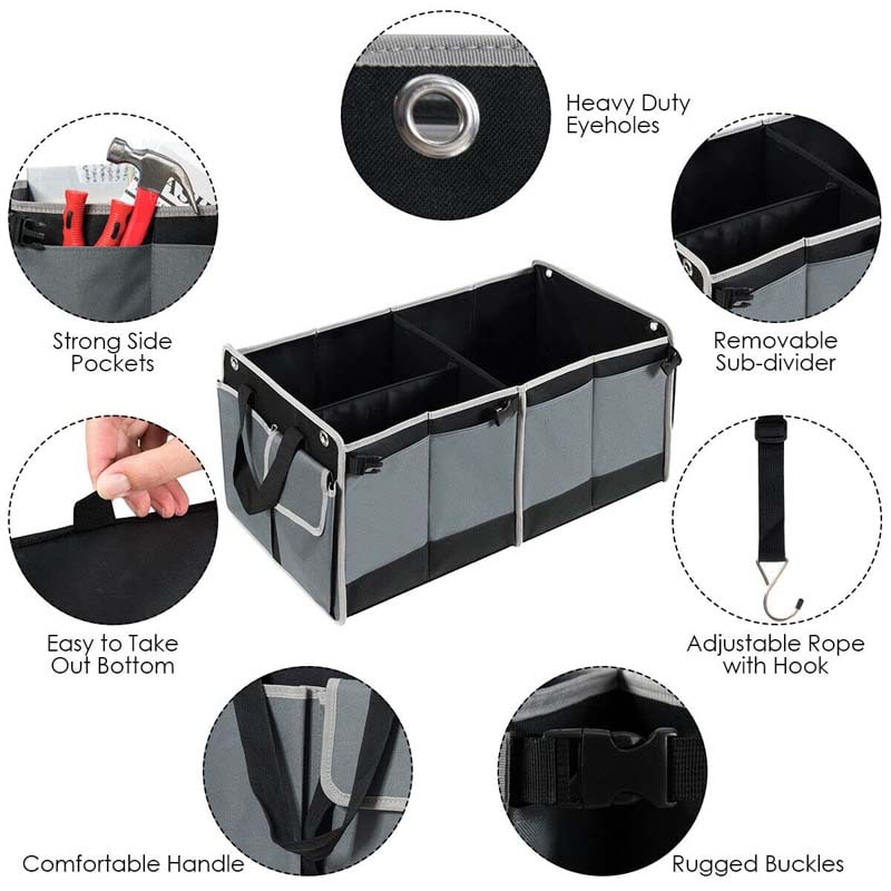 14 Cubic Feet Cargo Box, Waterproof Rooftop Cargo Carrier with Car Trunk Organizer, Heavy Duty Roof Storage Box