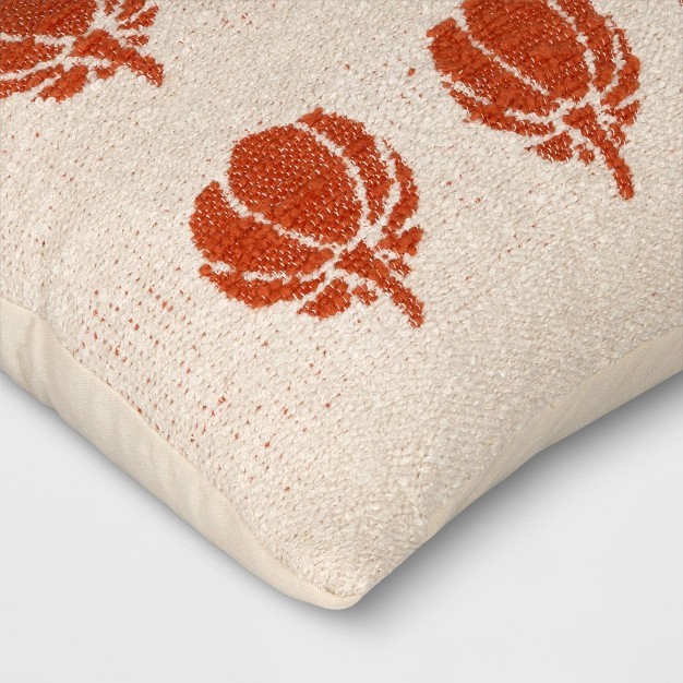 Oversized Woven Pumpkin Lumbar Throw Pillow