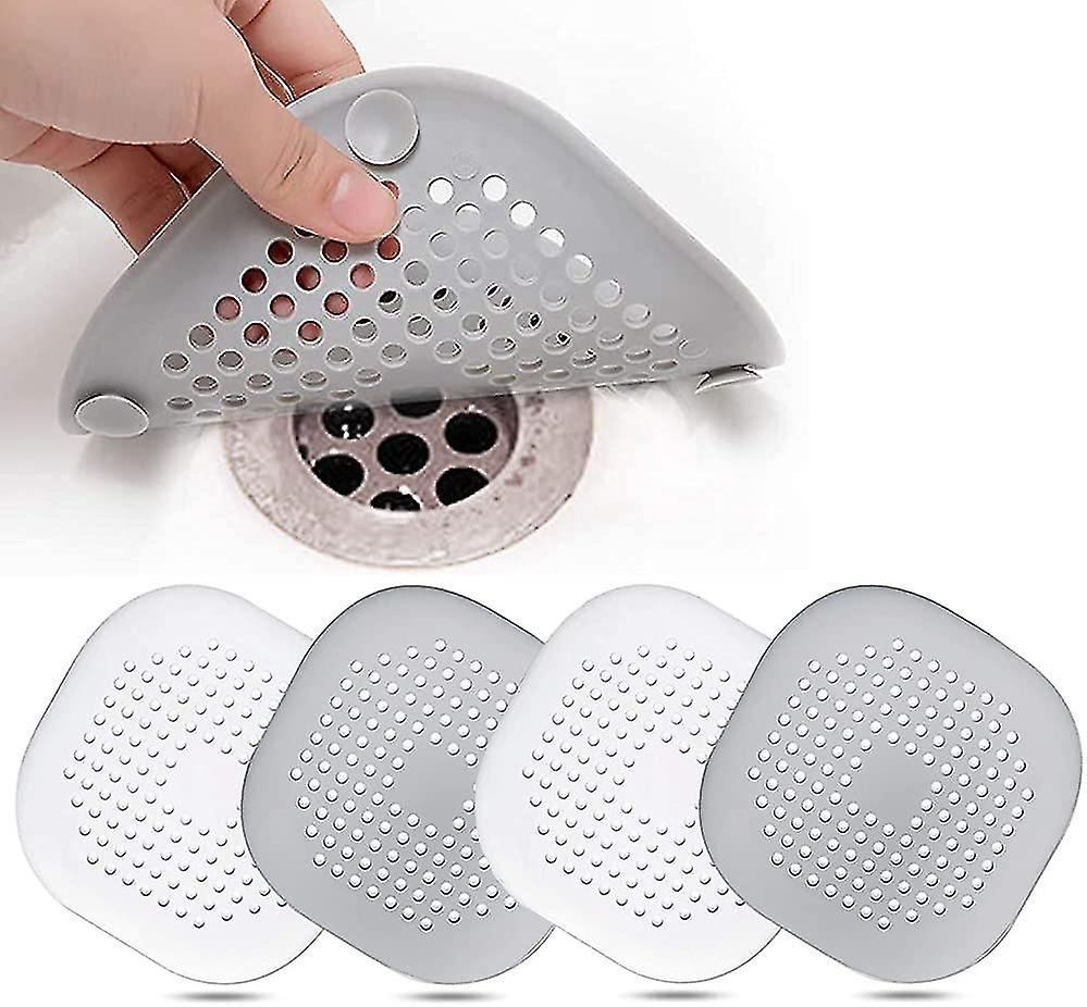 Other Sink Accessory Set Of 4 Silicone Drain Protectors， Kitchen Sink Strainer With Suction Cup， Tub Drain Cover Filter， Kitchen And Bathroom Sink Str