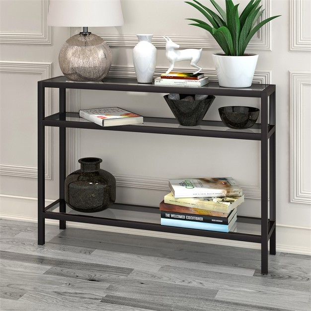 30 x27 Metal Console Table In Black Henn amp hart