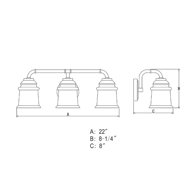 Vaxcel Toledo 3 Light Vanity Satin Nickel