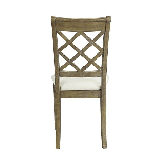 ACME Karsen Side Chair in Beige Linen and Rustic Oak Finish