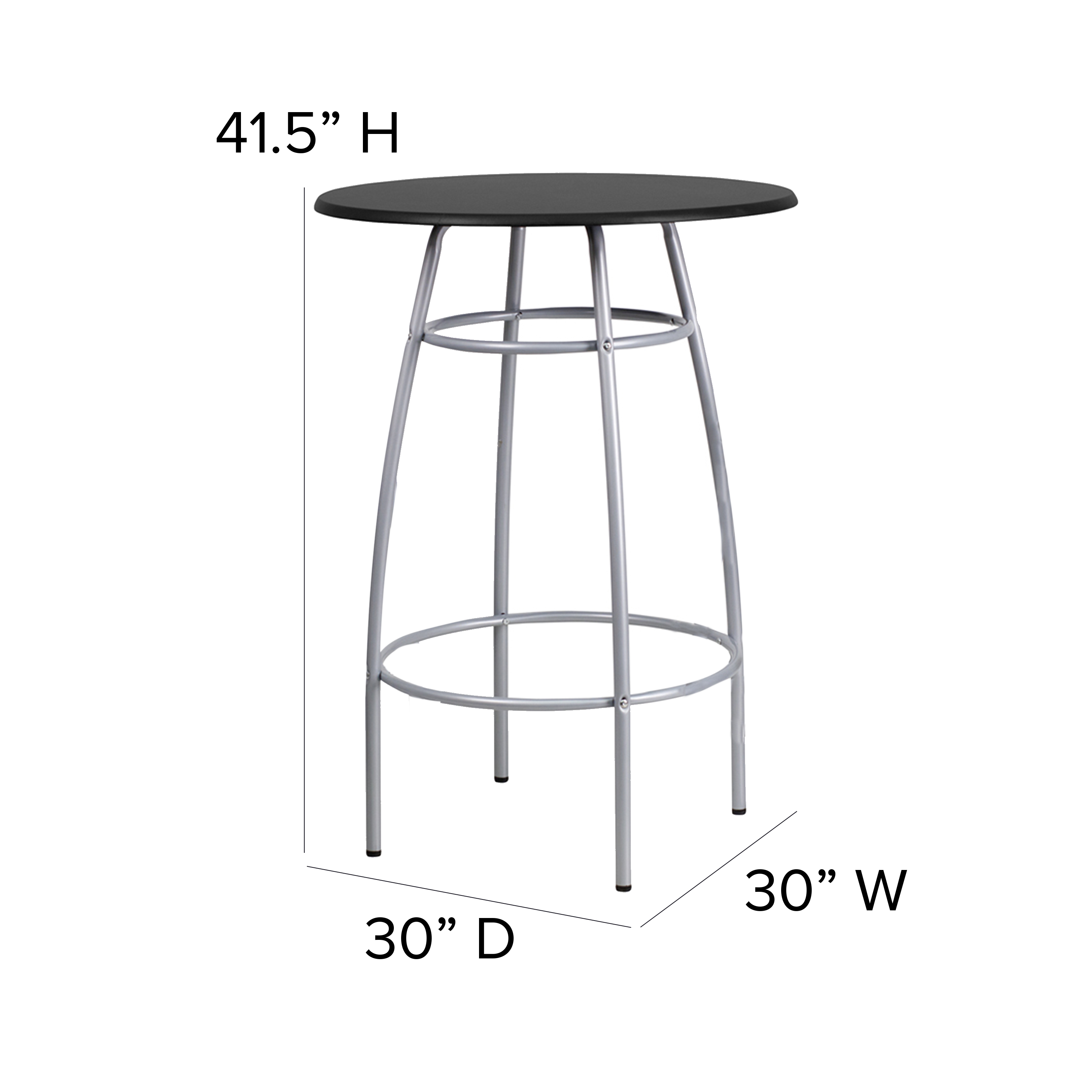 BizChair Bar Height Table Set with Padded Stools