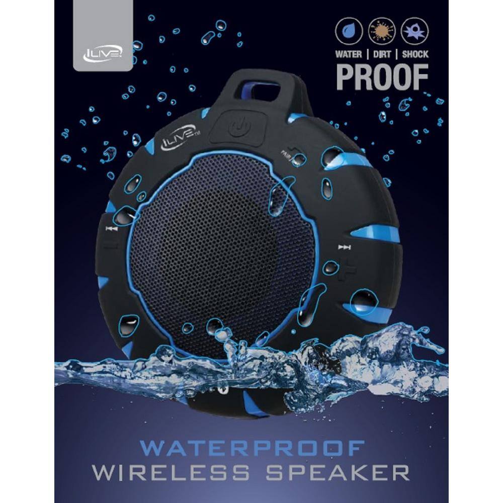 iLive Waterproof Bluetooth Speaker IP66 Blue ISBW157BU