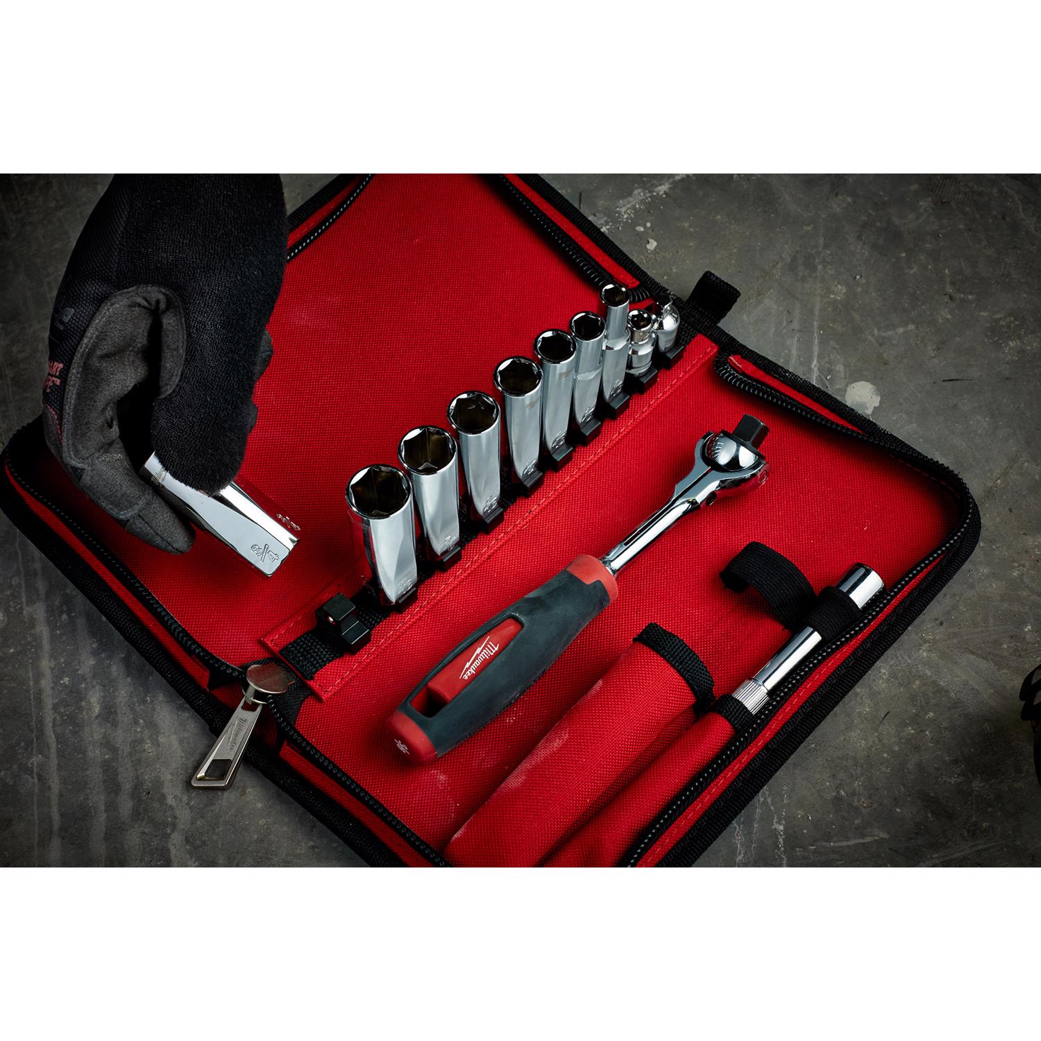 MW 3/8 in. drive Metric Pivoting Ratchet and Socket Set