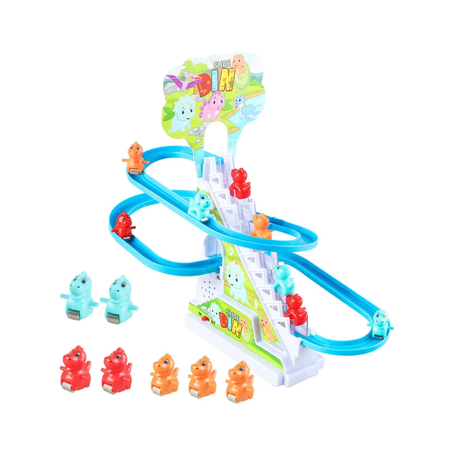 Small Dinosaur Climbing Stairs Kids Baby Children Roller Coaster Toy Set