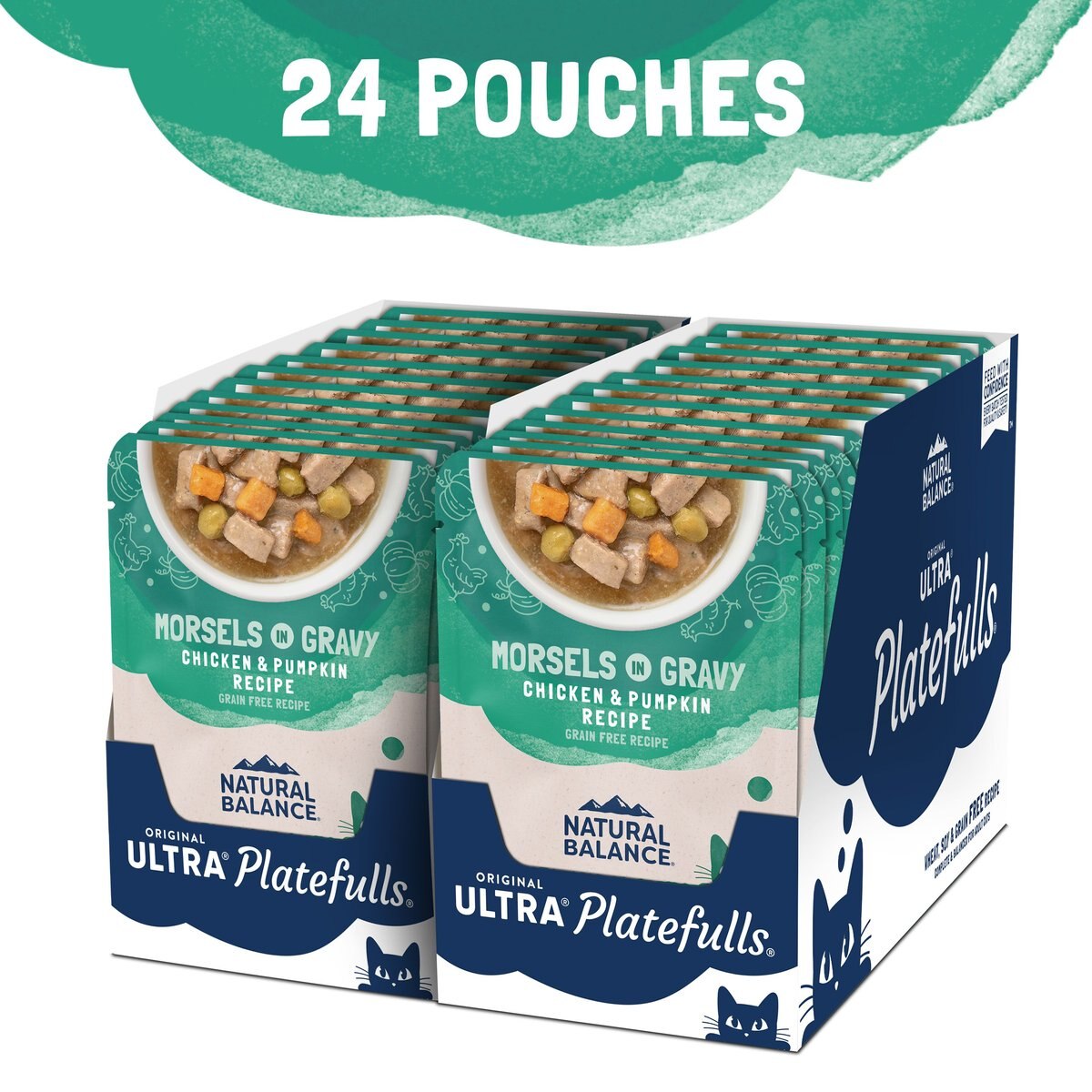 Natural Balance Platefulls Chicken and Pumpkin Formula in Gravy Grain-Free Cat Food Pouches