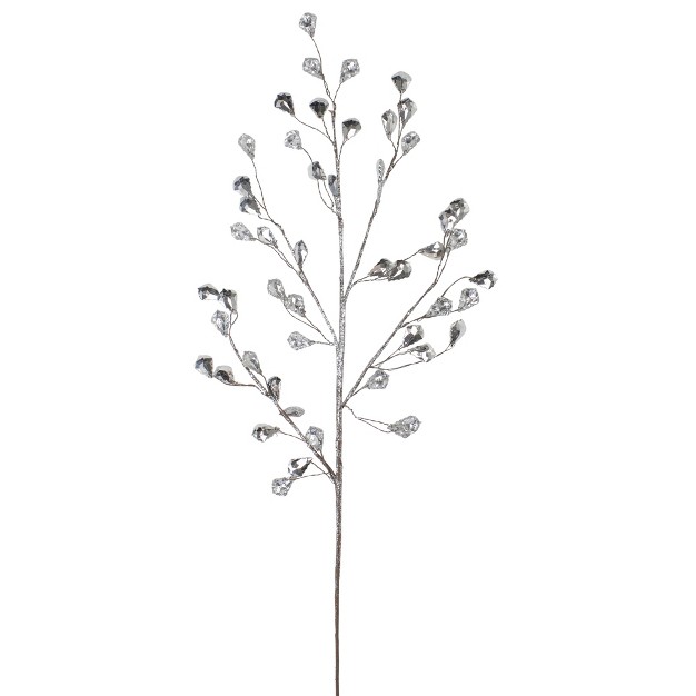 Silver Glittered Artifcal Christmas Twig Spray