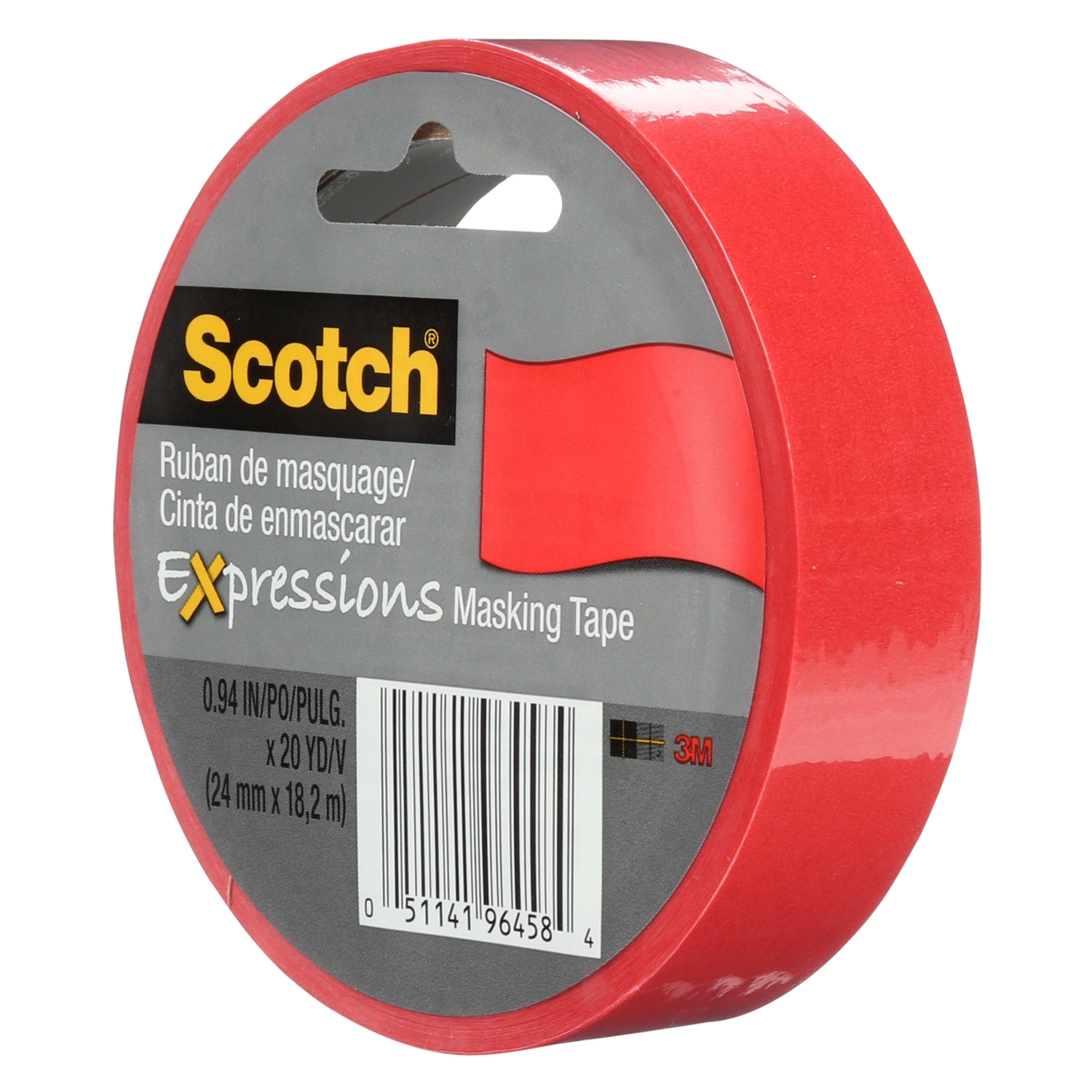 Scotch Expressions .94 in. W X 20 yd L Red Low Strength Masking Tape 1 pk