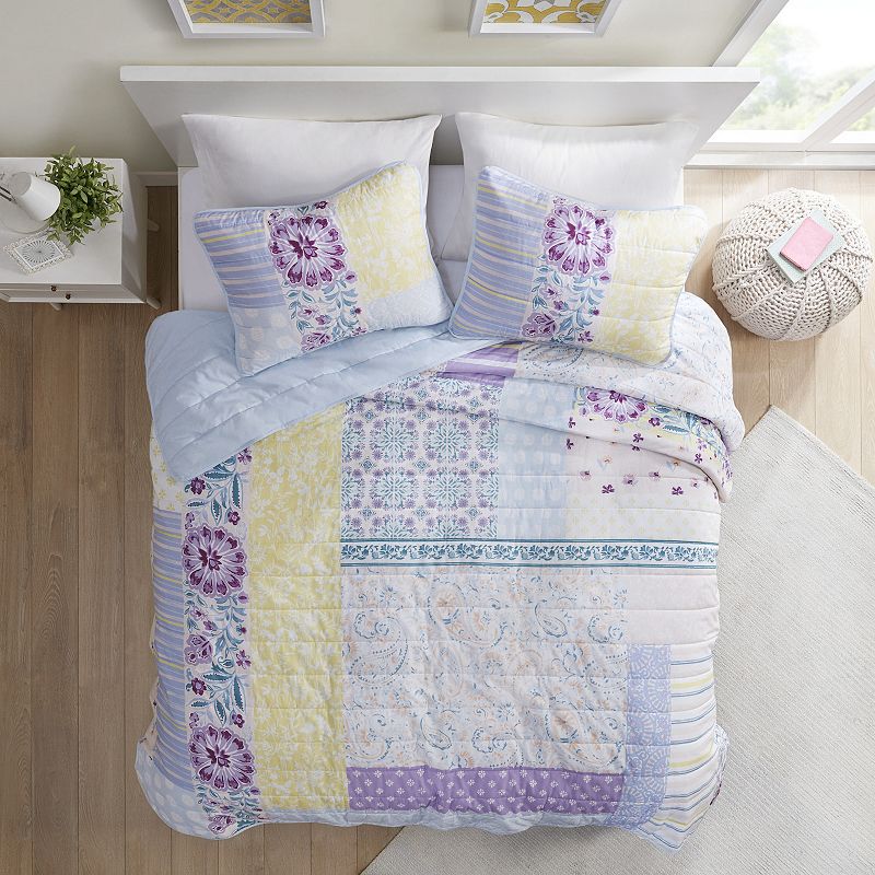 Intelligent Design Joanna Patchwork Printed Cotton Quilt Set