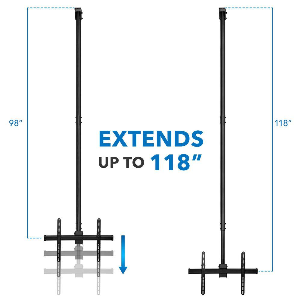 Mount-It 32 in.- 70 in. Large Full Motion TV Ceiling Mount with 25-Degree Tilt 110 lbs. Load Capacity MI-509XL