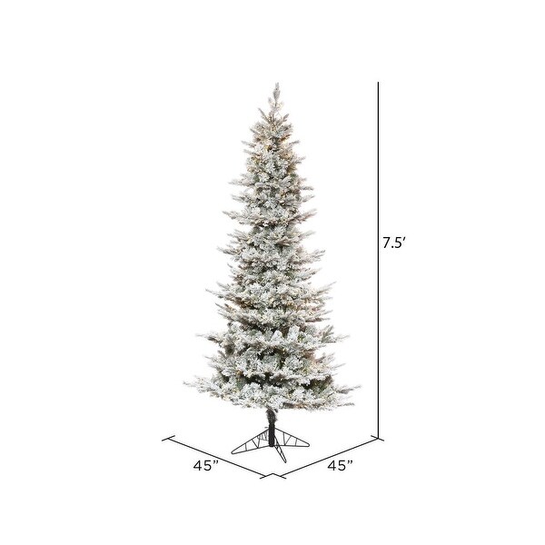 Vickerman 9' x 51 Flocked Slim Kiana Artificial Christmas Tree，3mm LED Color Changing Lights