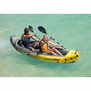 INTEX 2-Person Inflatable Kayak with Oars and Pump and 1-Person Inflatable Kayak 68307EP + 68305EP